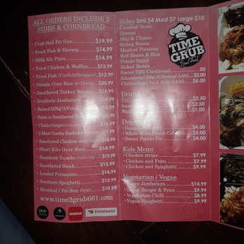 TIME 2 GRUB - this is the prices she told my husband were the accurate anyone notice the price difference between my last pic and this one - Soul Food Near Me - Lancaster, California TIME 2 GRUB - this is the prices she told my husband were the accurate anyone notice the price difference between my last pic and this one - Soul Food Near Me - Lancaster, California