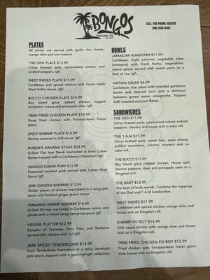 Menu photo 4 Bongos Poulsbo, WA Menu photo 4 Bongos Poulsbo, WA