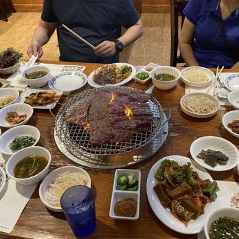 Galbi Ma Eul - Grilled beef ribs. And bunch of side dishes. - Korean Near Me - Flushing, New York