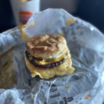 Burger King - Sausage, egg, and cheese biscuit - Burgers Near Me - Arvin, California