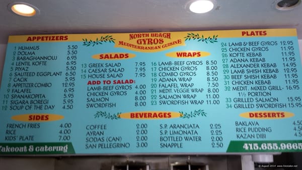 Menu photo 7 North Beach Gyros San Francisco, CA Menu photo 7 North Beach Gyros San Francisco, CA