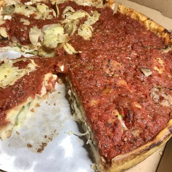 Zachary's Chicago Pizza - Custom pizza. Half sausage, mushrooms, spinach. Half artichoke, feta, green peppers - Pizza Near Me - Berkeley, California