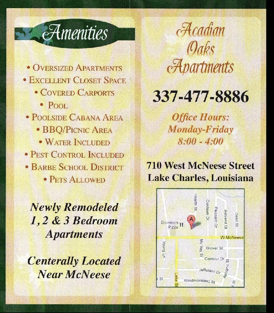 ACADIAN OAKS APARTMENTS 710 W McNeese St, Lake Charles, Louisiana
