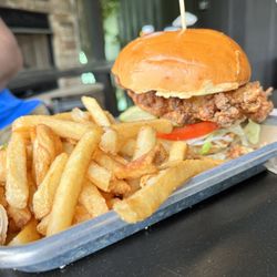 Whiteside Brewing Company - Mother Hen Sandwich and Fries