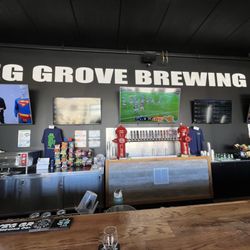 Keg Grove Brewing Company - Inside at the bar. Have almost 20 taps