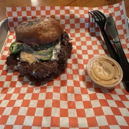 The Signature burger w/side of House sauce