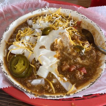 Spike's Pub & Grub - Bowl of chili with all the toppings - American Near Me - Belleville, Illinois Spike's Pub & Grub - Bowl of chili with all the toppings - American Near Me - Belleville, Illinois