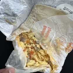 Had to pull paper out of burrito.