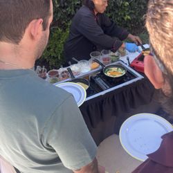 Chef cooking up a few omelettes