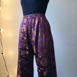 Ms. Ma Custom Tailor - Purple and gold flowy pants