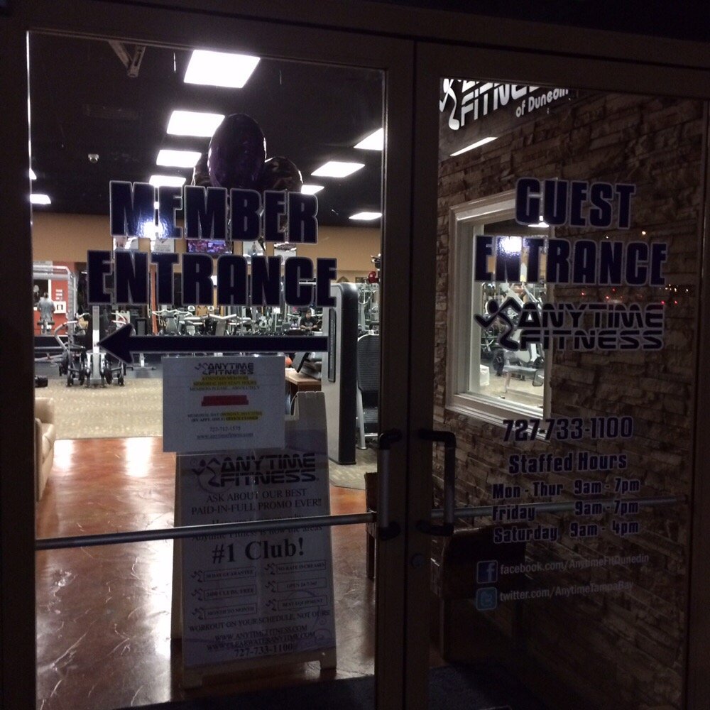 Anytime Fitness - They clearly mark that the member entrance is on the other side of the building. Wish all locations did this. - Gyms Near Me - Dunedin, Florida Anytime Fitness - They clearly mark that the member entrance is on the other side of the building. Wish all locations did this. - Gyms Near Me - Dunedin, Florida