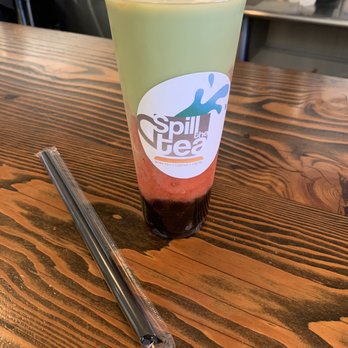 Spill The Tea - strawberry matcha with boba - Bubble Tea Near Me - Redwood City, California Spill The Tea - strawberry matcha with boba - Bubble Tea Near Me - Redwood City, California