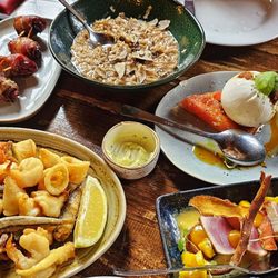 Zur Flottbeker Schmiede - Datteln/Steinpilzrisotto mit Trüffel/Burrata mit Wassermelone/ Thunfisch,Mango,Süßkartoffel/Frito Misto, Gambas,Calamaris..