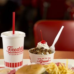 Freddy's Frozen Custard & Steakburgers - Freddy's Combo with Signature Turtle Sundae