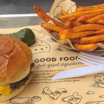 The Melt - Original, yam fries and a pickle. - Burgers Near Me - Brea, California The Melt - Original, yam fries and a pickle. - Burgers Near Me - Brea, California