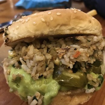 Neptune's Net - Here is the so called Patty shaped brown rice mush - Seafood Near Me - Malibu, California