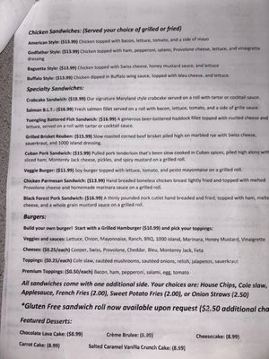 Menu photo 2 Cassell's Grille Mount Holly Springs, PA