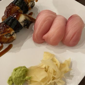 Ruidoso Sushi - Unagi and yellowtail nigiri - fresh pickled ginger and great wasabi - Sushi Bars Near Me - Ruidoso, New Mexico