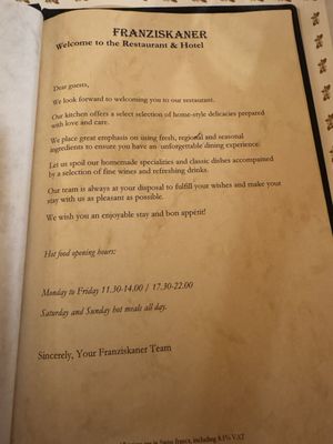 Menu photo 4 Franziskaner Restaurant Chur, GR