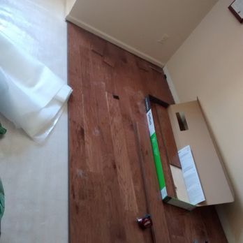 Handyman Joe - Flooring installation - engineered floating hickory floor is durable and looks great. - Handyman Near Me Handyman Joe - Flooring installation - engineered floating hickory floor is durable and looks great. - Handyman Near Me