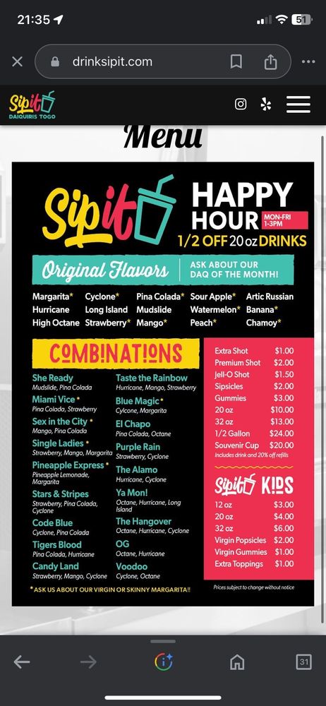 SipIT Daquiris To-Go - Cibolo