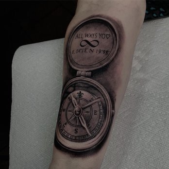 Time Is Art Studio & Gallery - Compass tattoo done by artist @juantorrresart - Tattoo Near Me - Mesa, Arizona Time Is Art Studio & Gallery - Compass tattoo done by artist @juantorrresart - Tattoo Near Me - Mesa, Arizona