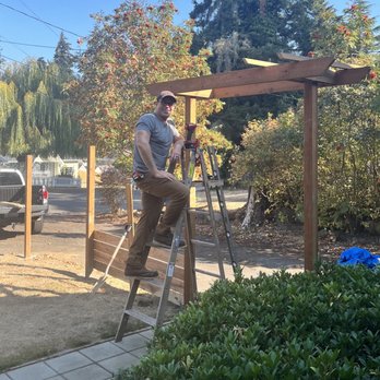 Morse Handyworks - Recent cedar fence and privacy screen build with arbor and front door paver pathway! - Handyman Near Me Morse Handyworks - Recent cedar fence and privacy screen build with arbor and front door paver pathway! - Handyman Near Me