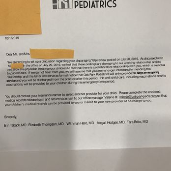 Oak Park Pediatrics - Letter - Pediatricians Near Me - Oak Park, Illinois Oak Park Pediatrics - Letter - Pediatricians Near Me - Oak Park, Illinois