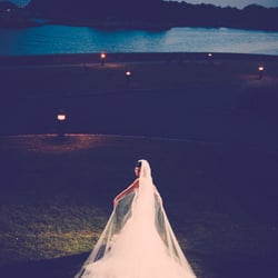 Custom cathedral veil with hand-cut French lace applique by Boutique de Voile from Bridal Reflections. Photo Cred: Lighthouse Photograghy