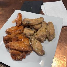 Garlic parm and hot wings Garlic parm and hot wings