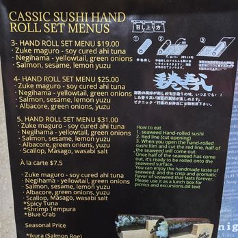 Sushi Table - Handroll Menu - Sushi Table - Japanese Near Me - San Luis Obispo, California Sushi Table - Handroll Menu - Sushi Table - Japanese Near Me - San Luis Obispo, California