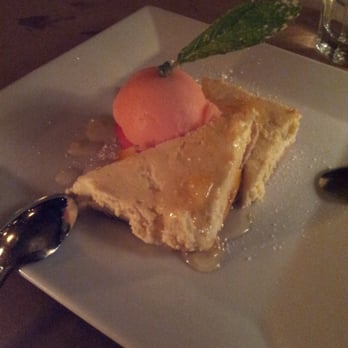 Chez Oskar - goat cheesecake with sorbet - French Near Me - Brooklyn, New York