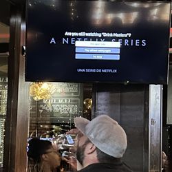 Television on menu screen for entire dinner