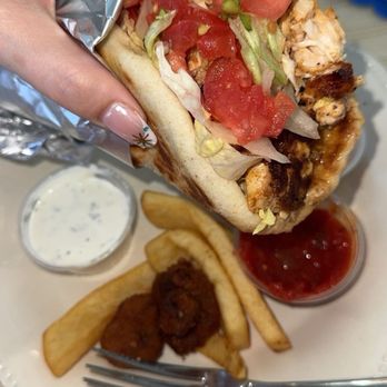 Legend Wings & Kebab - Chicken gyro sandwich, French fries and fried mushrooms - Halal Near Me - Hamilton Township, New Jersey Legend Wings & Kebab - Chicken gyro sandwich, French fries and fried mushrooms - Halal Near Me - Hamilton Township, New Jersey