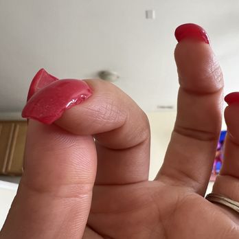 LH Nails Spa - Corners not covered completely - Nail Salons Near Me - Charlotte, North Carolina