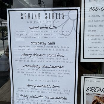 Ground Hideout Coffee - Seasonal Menu 5/3/2026 - Coffee & Tea Near Me - Long Beach, California