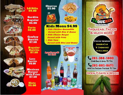 Menu photo 2 Taqueria Panchito’s Pearland, TX Menu photo 2 Taqueria Panchito’s Pearland, TX