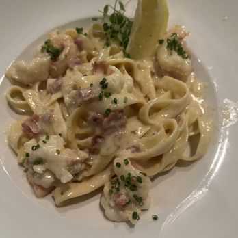 Sicilian Cafe - Delicious Sicilian Prawns Carbonara - Italian Near Me - Chico, California