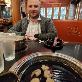 Hong BBQ & Hot Pot - My hubby cooking some shrimp! - Barbeque Near Me - Pittsburgh, Pennsylvania