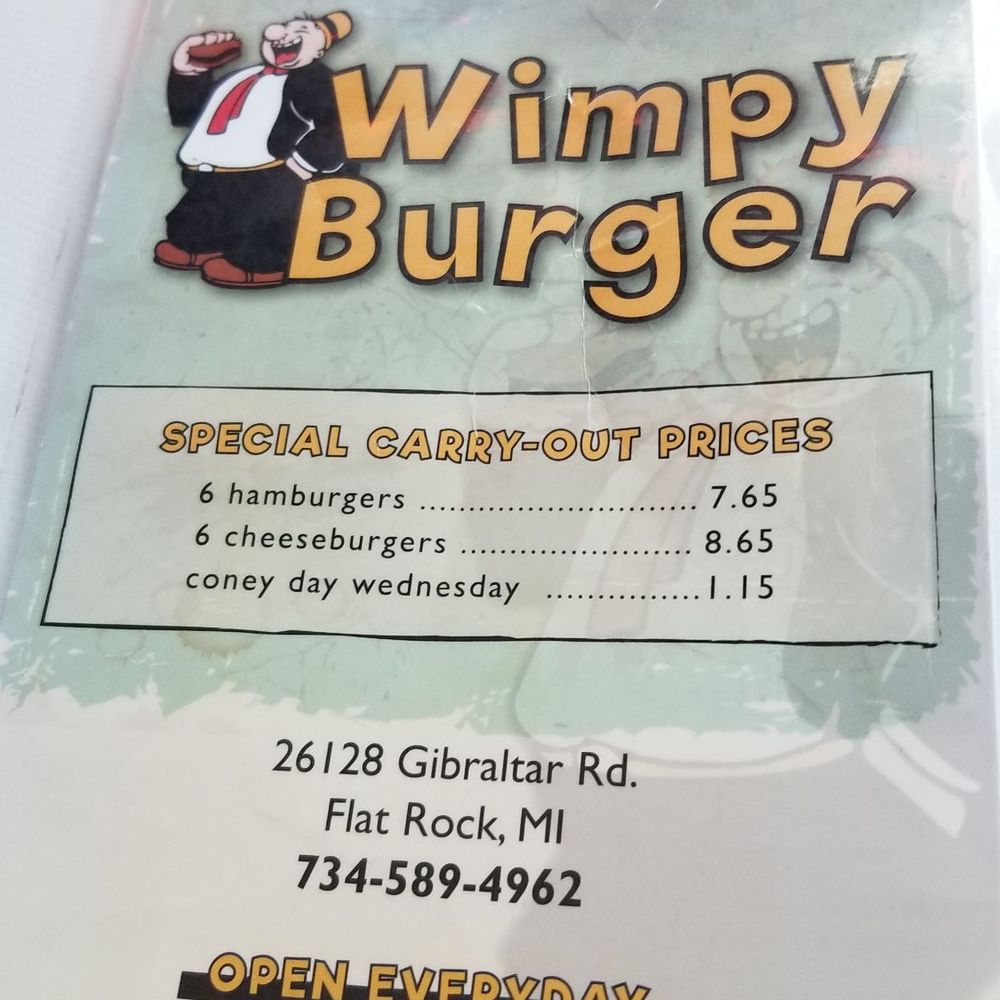 Wimpy Burger - Menu - Burgers Near Me - Flat Rock, Michigan Wimpy Burger - Menu - Burgers Near Me - Flat Rock, Michigan
