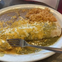 Mariachi Mexican Restaurant - My large chicken and beef enchilada