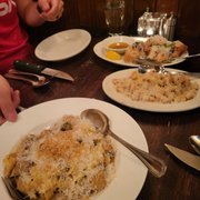 Photo of 112 Eatery - Minneapolis, MN, United States. Tagliatelle with Foie Gras Meatballs, Pan-Fried Gnochhi, and Cauliflower Fritters