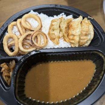 Coco Ichibanya - The chicken cutlet curry large portion with side of fried squid and dumplings. Chicken came in a separate box. - Japanese Curry Near Me - Aliso Viejo, California Coco Ichibanya - The chicken cutlet curry large portion with side of fried squid and dumplings. Chicken came in a separate box. - Japanese Curry Near Me - Aliso Viejo, California