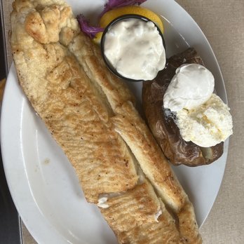 Lock View Restaurant - Whitefish pan fried; baked potato - Seafood Near Me - Sault Ste. Marie, Michigan Lock View Restaurant - Whitefish pan fried; baked potato - Seafood Near Me - Sault Ste. Marie, Michigan