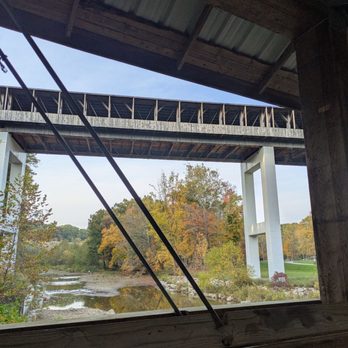 Smolen-Gulf Bridge - View of the covered bridge from the pedestrian bridge - Landmarks & Historical Buildings Near Me - Ashtabula, Ohio