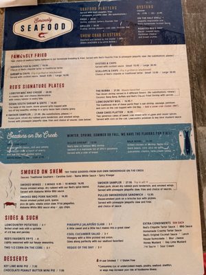 Menu photo 2 Red's Ice House Mount Pleasant, SC Menu photo 2 Red's Ice House Mount Pleasant, SC