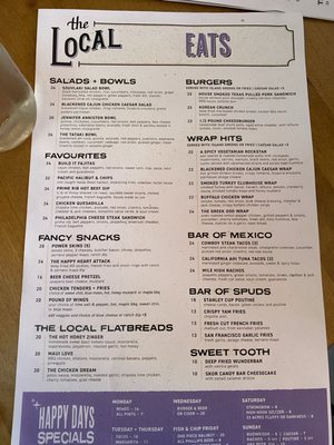 Menu photo 5 The Local Victoria, BC Menu photo 5 The Local Victoria, BC