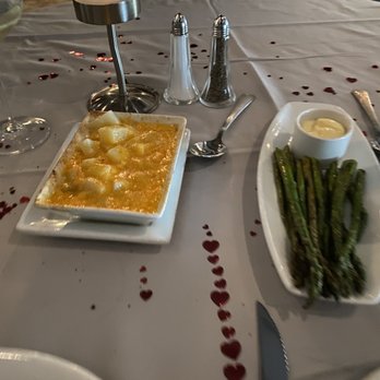 Ruth's Chris Steak House - Potato au gratin and grilled asparagus - Steakhouses Near Me - Jersey City, New Jersey