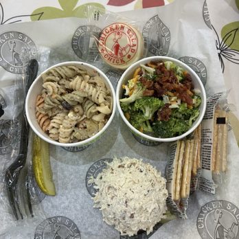 Chicken Salad Chick - Pasta and broccoli sides. - Chicken Shop Near Me - Ocean Springs, Mississippi Chicken Salad Chick - Pasta and broccoli sides. - Chicken Shop Near Me - Ocean Springs, Mississippi
