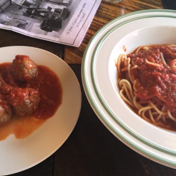 Grano Pasta Bar - Spaghetti pomodoro on the right, meatballs on the left. I usually mix them together. - Italian Near Me - Baltimore, Maryland Grano Pasta Bar - Spaghetti pomodoro on the right, meatballs on the left. I usually mix them together. - Italian Near Me - Baltimore, Maryland